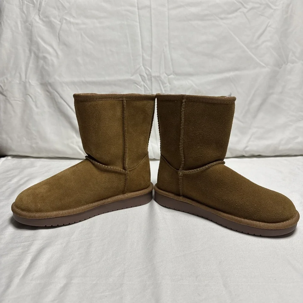 Koolaburra By Uggs Brown Suede Boots Girl Size 12 Chestnut Fur Bow Victoria